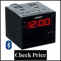 digital alarm clock with bluetooth speaker