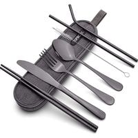 portable stainless steel flatware set, travel camping cutlery set