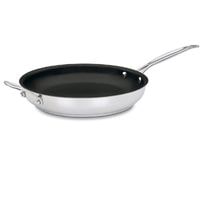 stainless steel frying pan with lid