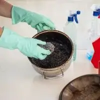 how to clean burnt coffee pot