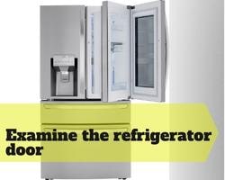 examine the refrigerator door