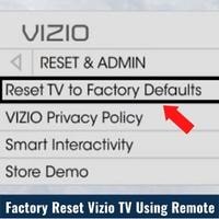 factory reset vizio tv using remote