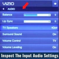 inspect the input audio settings