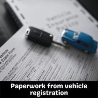paperwork from vehicle registration