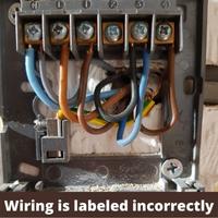 wiring is labeled incorrectly
