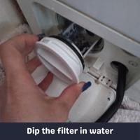 dip the filter in water