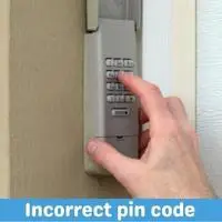 incorrect pin code