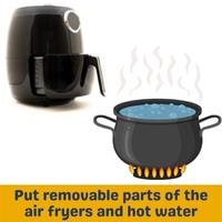 put removable parts of the air fryers and hot water