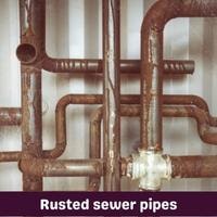 rusted sewer pipes
