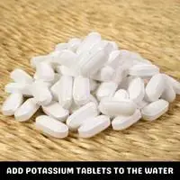add potassium tablets to the water