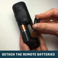 detach the remote batteries