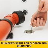 plumber's snake for clogged sink drain pipe