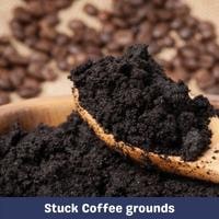 stuck coffee grounds