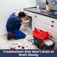 troubleshoot sink won't drain or drain slowly