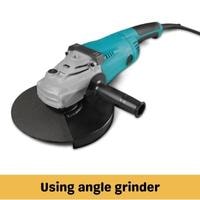 using angle grinder