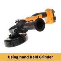 using hand held grinder