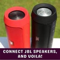 connect jbl speakers, and voila!