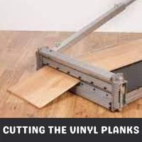 cutting the vinyl planks