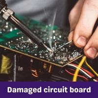 damaged circuit board